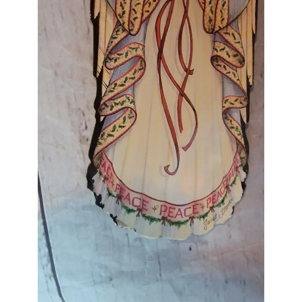 Christmas Angel Serene Door Hanger Good Luck USA Hearthstone Signed Janet Stever